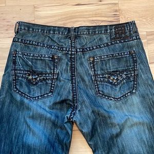 Request Jeans Premium distressed dark blue jeans 36 waist 34 inseam